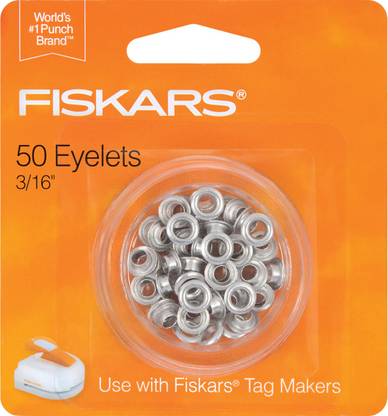 Fiskars Tag Maker Eyelets 50 Per Package - Silver 3/16"