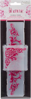 Crafter'S Companion Sara Davies Signature Glamour Embossing Folder - Floral Vines 8"X1.25", 2.25"X2.25"