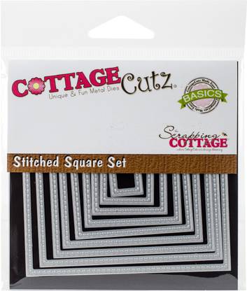 Cottagecutz Basics Dies 9 Per Package - Stitched Square, 0.5"X0.5" To 30.5"X30.5"