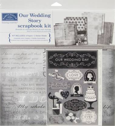 KAREN FOSTER Scrapbook Page Kit 12"X12" - Our Wedding Story