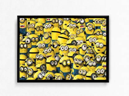 Minions Pattern Matte Poster, 12x18 inches Matte Print [HD Bright Art Print, Medium Size, Rolled Poster] Paper Print