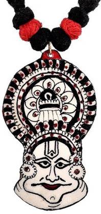गीटागड Kathakali Face Pendant लेदर पेंडेंट