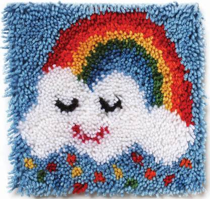 Spinrite Wonderart Latch Hook Kit 12"X12" - Rainbow Sprinkles