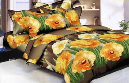 SHIFU 145 TC Microfiber Double 3D Printed Flat Bedsheet