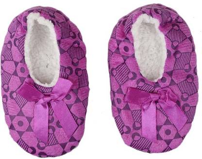 tiekart Cute Purple Flannel Booties Footwear for Baby Boys and Baby Girls Booties
