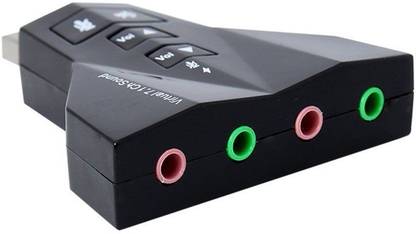 AlexVyan Original 3D 12 MBPS 7.1 Airplane Channel USB External Sound Card Audio Adapter With Mic - Compatible With Windows XP/ME/Vista/2000/Windows 7/Windows 8/ Windows 10/Server 2003/Linux/Mac-OS- Plug and Play Compatibility - Supports Virtual 3D Sound - Turn your Front USB Port of Desktop into Audio Input and Mic Airplane1 -2 Sound Card