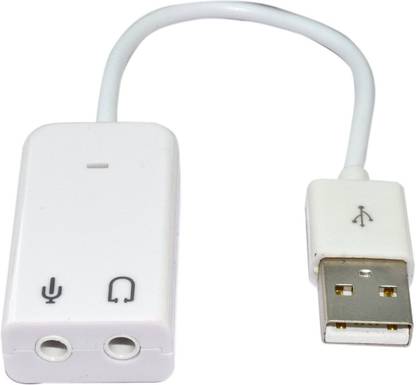 AlexVyan 7.1 Channel USB External Sound Card Audio Adapter With Mic White-7.1 Sound Card