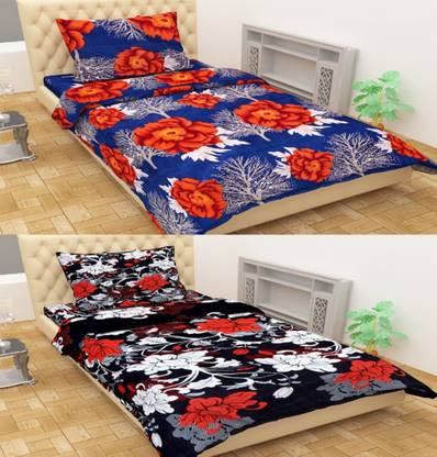 Hot Dealzz Polycotton Single Flat 120 TC Printed Bedsheet