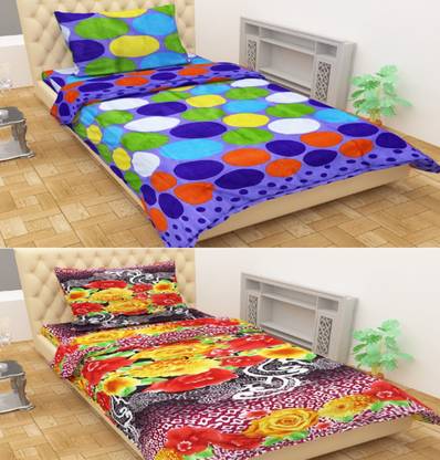 shiv textiles 120 TC पॉलीकॉटन सिंगल प्रिंटेड बेडशीट