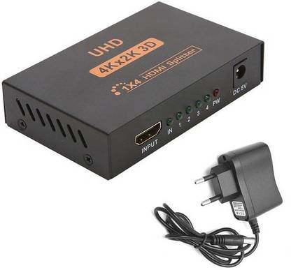 microware 1X4 HDMI Splitter 4K X 2K 1080P 3D UHD Splitter Media Streaming Device