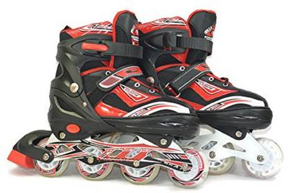 JERN Inline Skates with 6 Pcs. Skating Guard (Age 10-15 Years) In-line Skates - Size 7-9 UK