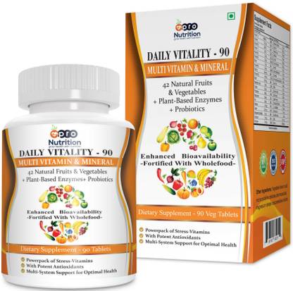 PRONUTRITION Multivitamin with 42 Vitamins & Minerals Enzymes & Probiotics, Fortified With Wholefoods & Herbal Ingredients