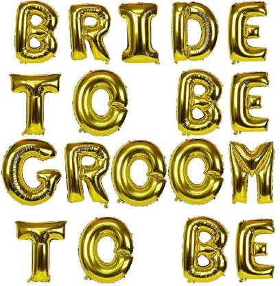 Shreeji Decoration Solid "BRIDE TO BE & GROOM TO BE" Letters set-Foil Balloon