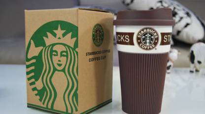 NSquareShop Starbucks Coffee with silicone lid and Sleeve Ceramic Coffee Mug