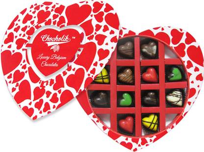 Chocholik Valentines Day Gift Box - I Love Being Yours Chocolate Box - 12Pc Truffles