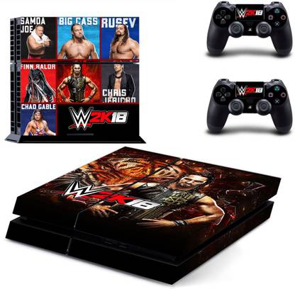 Hytech Plus WWE 2k18 Theme Sticker for PS4 Console & 2 Controllers  Gaming Accessory Kit