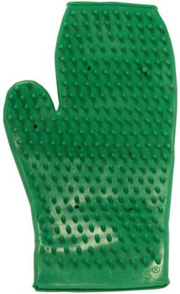 Goofy Tails Super Rubber Bath Glove for Dogs , Green Grooming Gloves for Dog