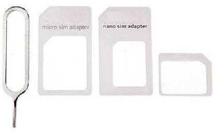 Strax Nano SIM Card Micro SIM Card to Standard Adapter Converter Set for Apple iPhone 6/5/4S/4 / Smasung / HTC / ONEPLUS / Xiaomi / Asus / Meizu / Infocus with Eject Pin Key - Color May Very Sim Adapter