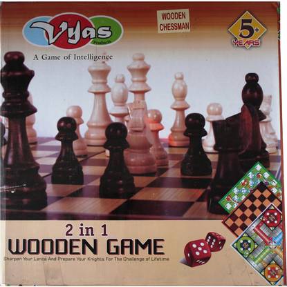 Toyswala Vyas 2 in 1 Wooden Chess & Ludo Game Strategy & War Board Game
