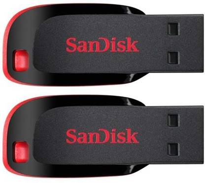 SanDisk Cruzer Blade 16GB USB 2.0 Pendrive ( Pack of 2 ) 16 GB Pen Drive Compatible with Netbook, Desktop Computer, Laptop USB 2.0 Plastic Case