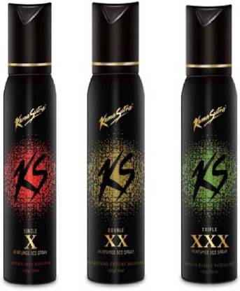 KS Single X, Double XX Tripal XXX Set of 3 Deodorant Spray  -  For Men