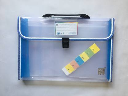 SPS 1st Quality Transparent Plastic Full Expanding A4 Document Organizer with 13 Pockets, Handle, Index Tab