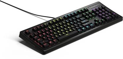 steelseries Apex 150 Tactile & Silent - RGB LED Backlit Keys - Splash Resistant - Media Controls Wired USB Standard Gaming Keyboard Compatible with Desktop, Laptop, Mac