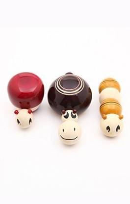 Caravan Heads Tails Etc: Snail, Hippo, Caterpillar Handcrafted Mix And Match Animal Puzzle In Natural Wood For Kids