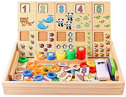 Dr anison Wooden Educational Toys, Math Abacus Number Learning And Counting Stacker Stacking Game Toy