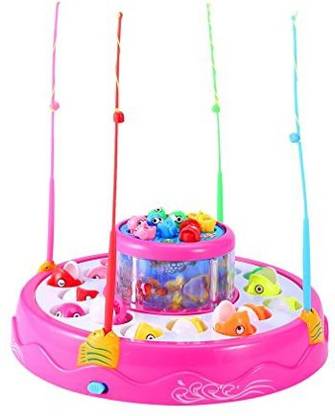 TOWER PRO Fishing Toy,Pro Fish Game Electric Rotating Magnetic Fishing Gaming For Parent Child Interaction Imagination (Double Layer) Party & Fun Board Game