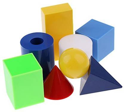 Monkeyjack 1 Set Diy Plastic Geometric Shapes Geometry Blocks Set Learning & Education Cognitive Math Toys