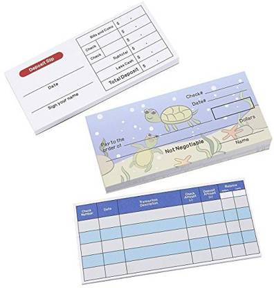 Blue Panda Play Check Set - Educational Toy For Kids - Promotes Financial Literacy - Includes Checkbook, Deposit Slip, Check Register