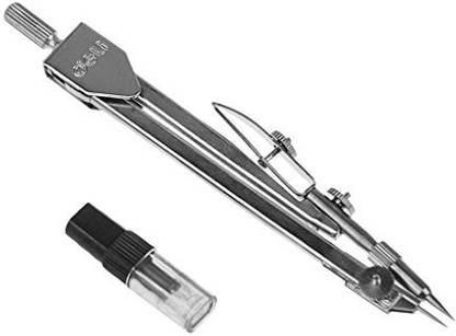 Clobeau Student Drawing Compass Stainless Steel Math Geometry Tools Drafting Graphic Kit Including Pencil Lead Refills