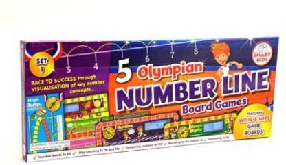 STEMtoys 5 Olympian Number Line Board Games Set 1, Grades K-1