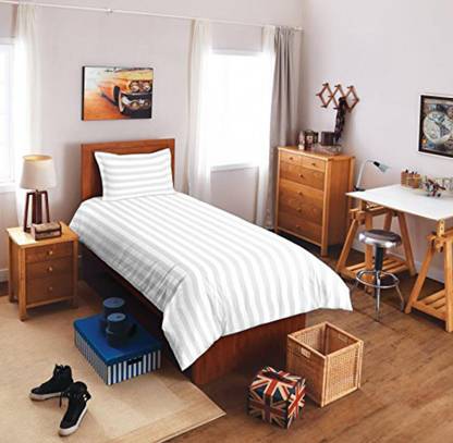 ZAin 280 TC Satin, Cotton Single Solid Flat Bedsheet