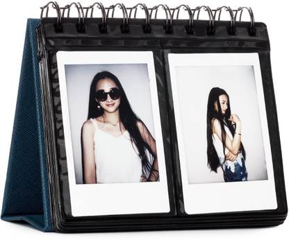 Caiul Instax Mini Compatible 68 Pockets Desk Calendar Style Photo Album (Navy Blue) Album