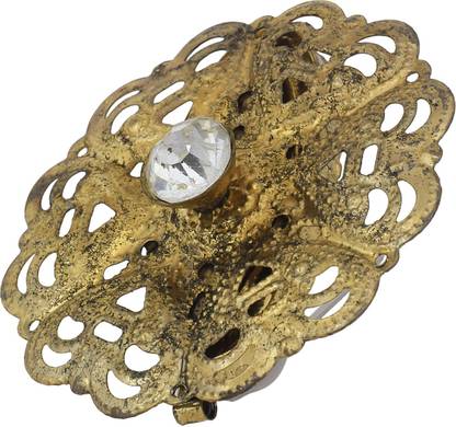 Dzinetrendz Gold plated, Antique look, flower shape Saree Dupatta pin broach Women Girls Brooch  (Gold)