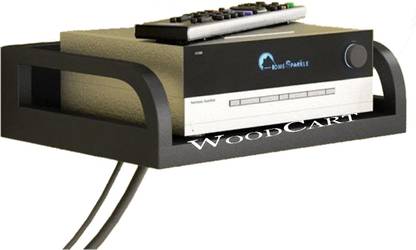 WoodCart Set-up Box Stand for Dish TV/Tata Sky/Videocon D2h/ Relience & other Local Set-up Boxes With Black Coloured Overhead Storage Shelf