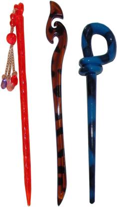 Majik Golden Combo of Multi Color Juda Sticks Bun Stick