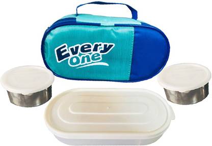 KUBER INDUSTRIES " Lunch Box 3 Container with Handle Set of 1 Piece 3 Containers Lunch Box
