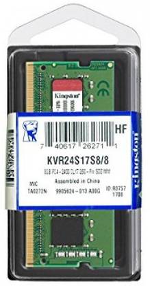 KINGSTON VALUE DDR4 8 GB Laptop 8 GB 2400 MHz DDR4 SO-DIMM (KVR24S8/8)