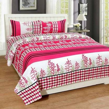 Machroli Prints 160 TC Polycotton Double 3D Printed Flat Bedsheet