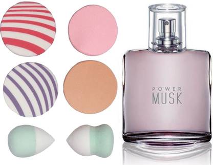 Oriflame Sweden MUSK Power Musk Eau de Toilette 50ml (25472) With Puff Sponge