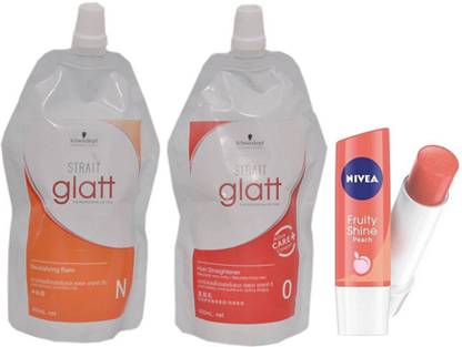 Schwarzkopf Glatt N+O Hair Straightener With Nivea Peach Lip Balm
