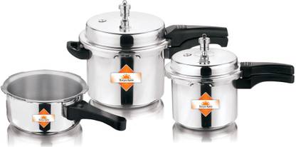 APEX Popular Combo Set 3 L, 2 L, 5 L Outer Lid Pressure Cooker