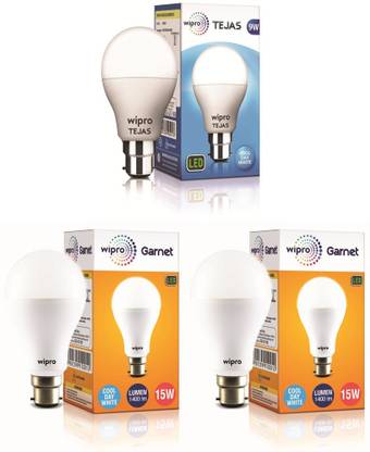 Wipro 9 W, 15 W Basic Standard B22 LED Bulb