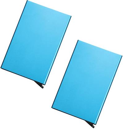 StealODeal Blue Automatic Pop-Up RFID Protection |Pack of 2| Cards Case 8 Card Holder