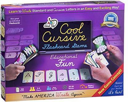 ABC And Up Cool Cursive Flashcard Game Learn To Write In An Easy, Fun Way - Standard & Cursive Letters Perfect For Age 7 + , Educational