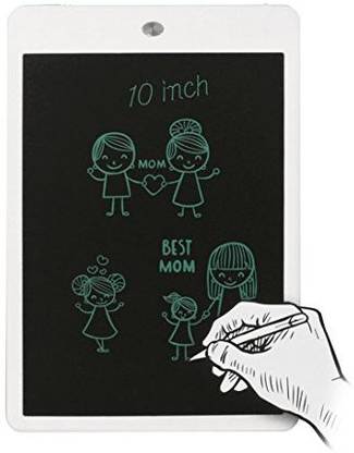 Emubody 10 Inch Lcd Ewriter Paperless Memo Pad Tablet Writing Drawing Graphics Board Onekey Lock Screen, White