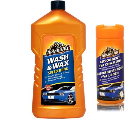 Armor All Armorall Wash & Wax 1000 ml with Armorall Absorbent PVA Chamois Combo